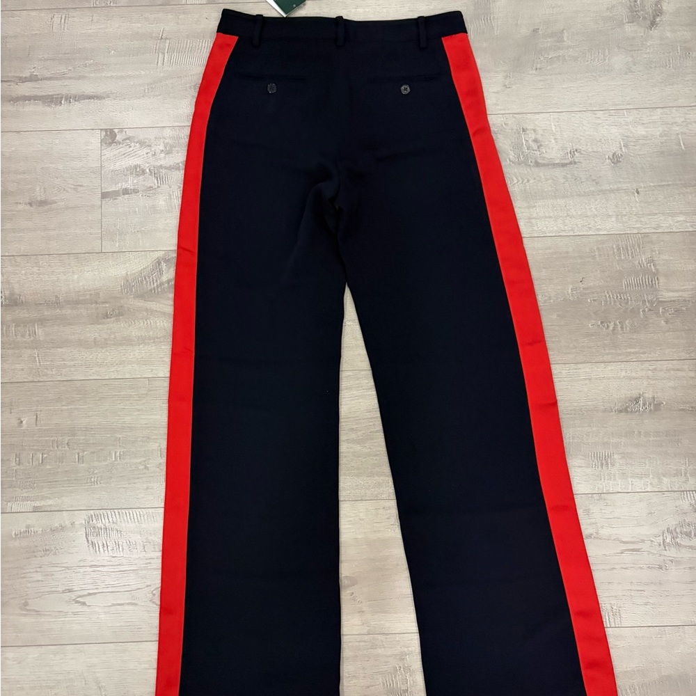 Lauren Ralph Lauren Black Wide-Leg Pants with Red Side Panels